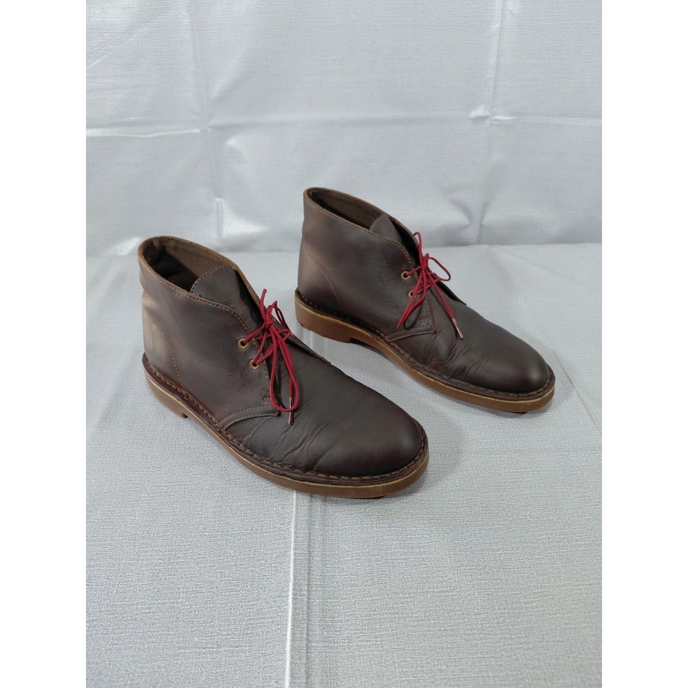 Clarks Bushacre Chukka Boot 15260 Men's 8M Brown Leather Lace Up Rubber Sole